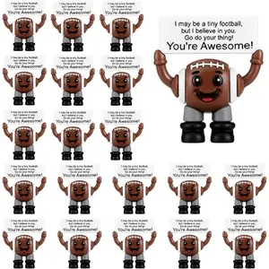 Super Bowl Football Gift 25pcs Mini Football Figures With Motivitational Quotes Tiny Football Figures Desk Decoration Positive Gift For Super Bowl Party Supplies Ball Games Party Prizes For Students Cowkers Employee Friends Family Athletes