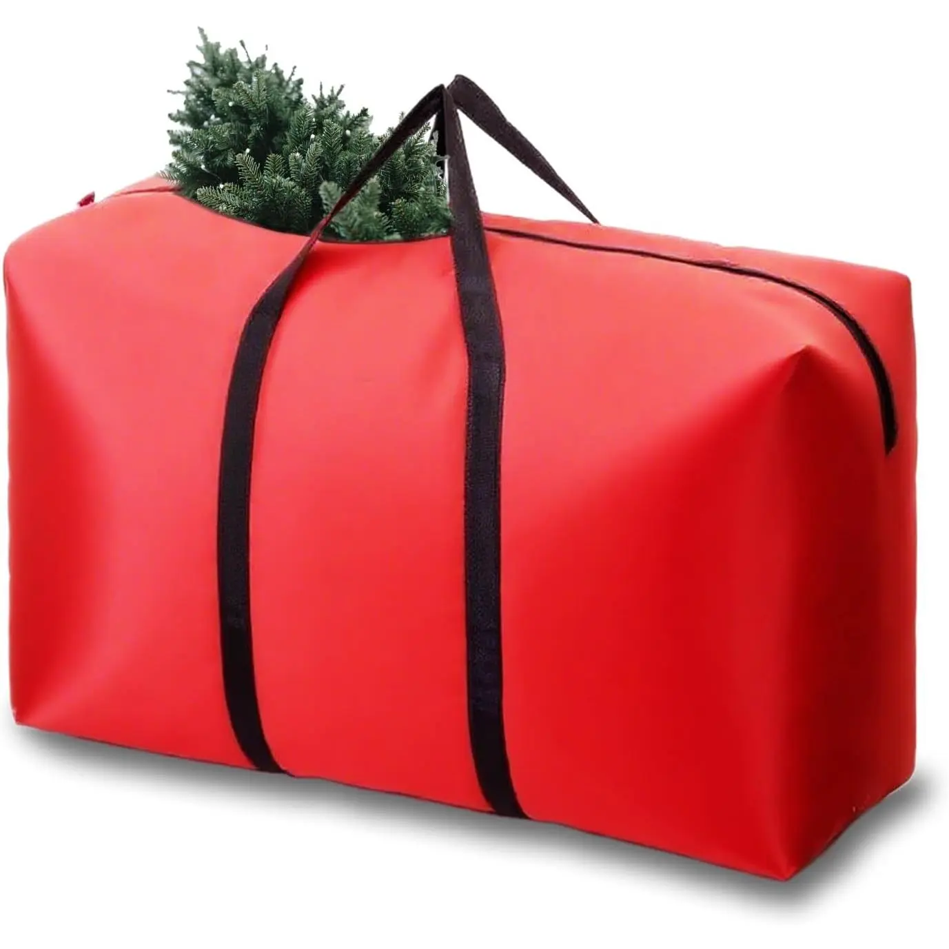 Small Christmas Tree Storage Bag, Red, Heavy Duty 600D Oxford, 3/4/5ft | Detachable Christmas Tree,  Dusty-Proof with 2 Reinforced Handle, Large Zipper Opening