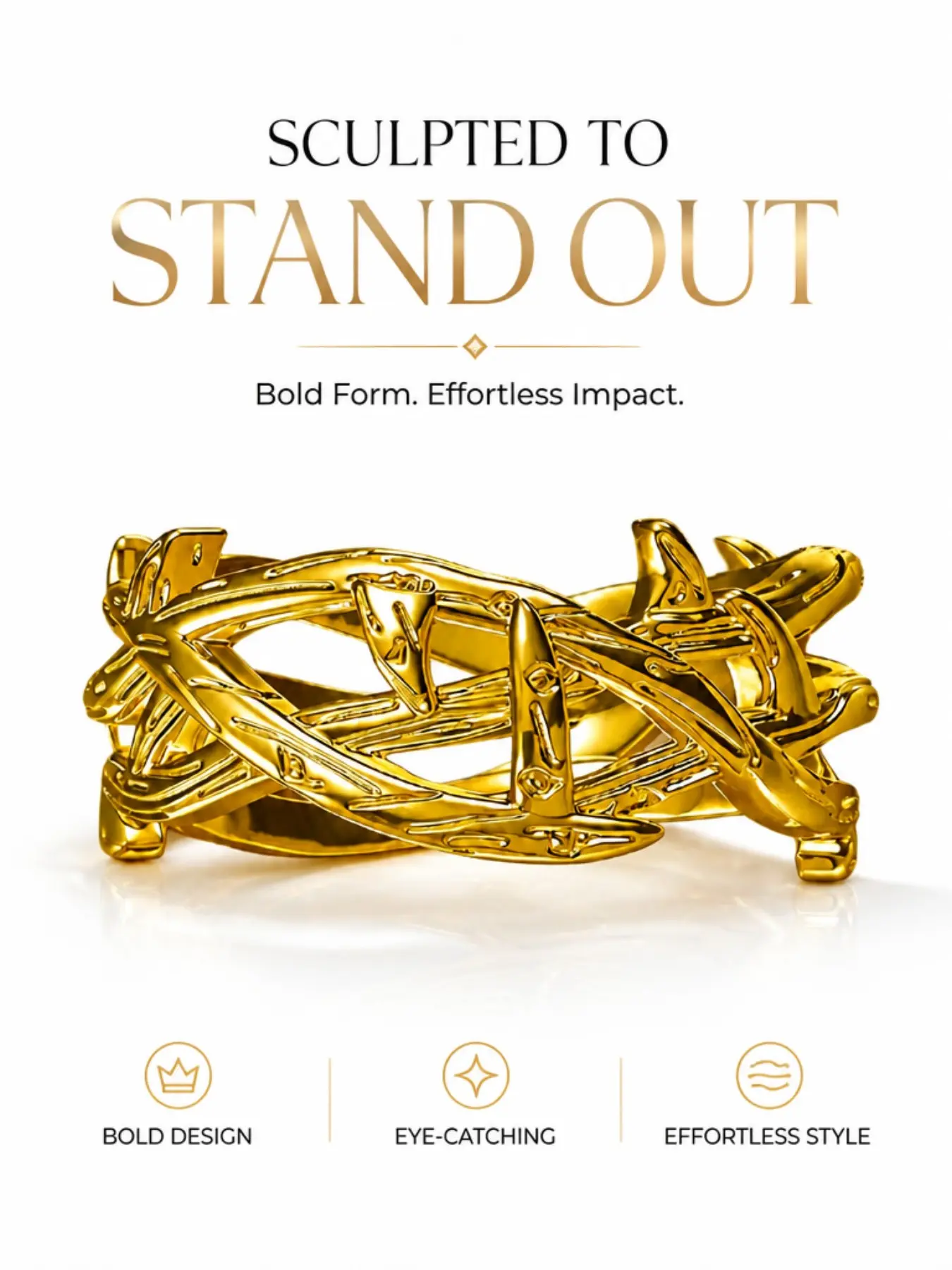 Copper Base Thorn Ring, Vine Weave Style Bold Personality Band, Perfect for Daily Wear or Gift, Unique Jewelry Accessory