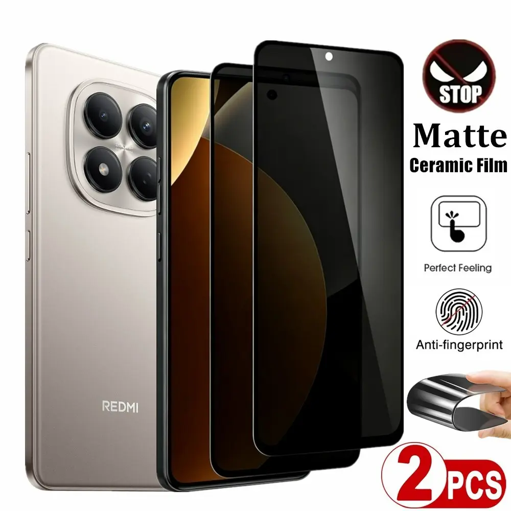 2Pcs Matte Privacy Ceramic Film For Redmi Note 15 Pro+ 15 Pro 15, Full Coverage Flexible Anti-Spy Screen Protector Film For Xiaomi Redmi Note 15 4/5G 15 Pro 4/5G 15 Pro Plus Note 14 4/5G 14 Pro 4/5G 14 Pro+ Anti-Peeping Touch Sensitive