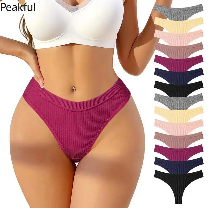 Women's 7/14 Pack Seamless Cotton Thongs - Low Rise No-Show Lingerie, Breathable Lightweight Undies, Fit Seamless Underwear, Seamfree Panties, Soft Fit Panty, Quick Dry for Daily Wear (Mixed Color)