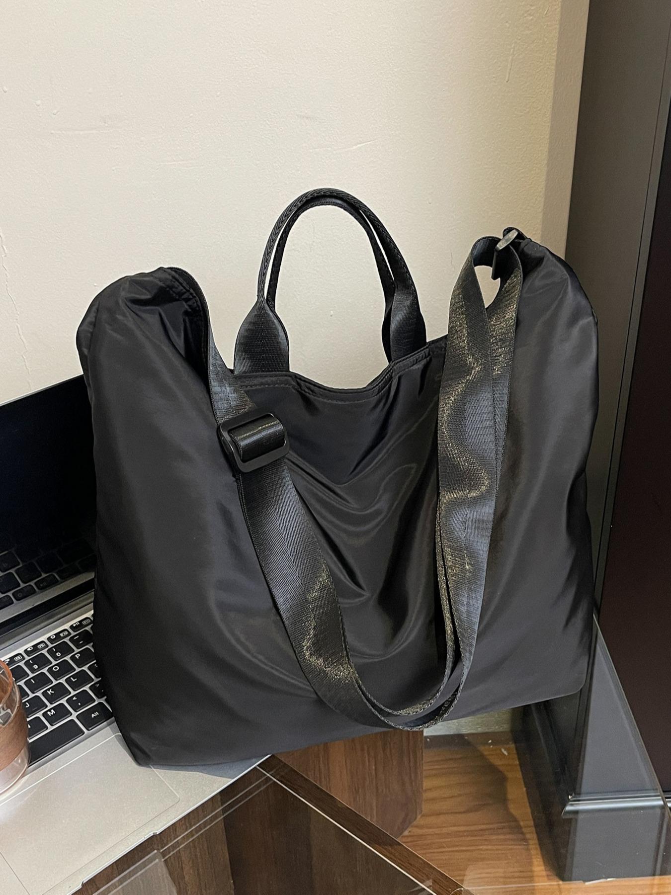 Men's Large Capacity Zipper Closure Casual Fashion Tote Bag, Versatile Travel Luggage Bag Suitable for Daily Use & Holidays