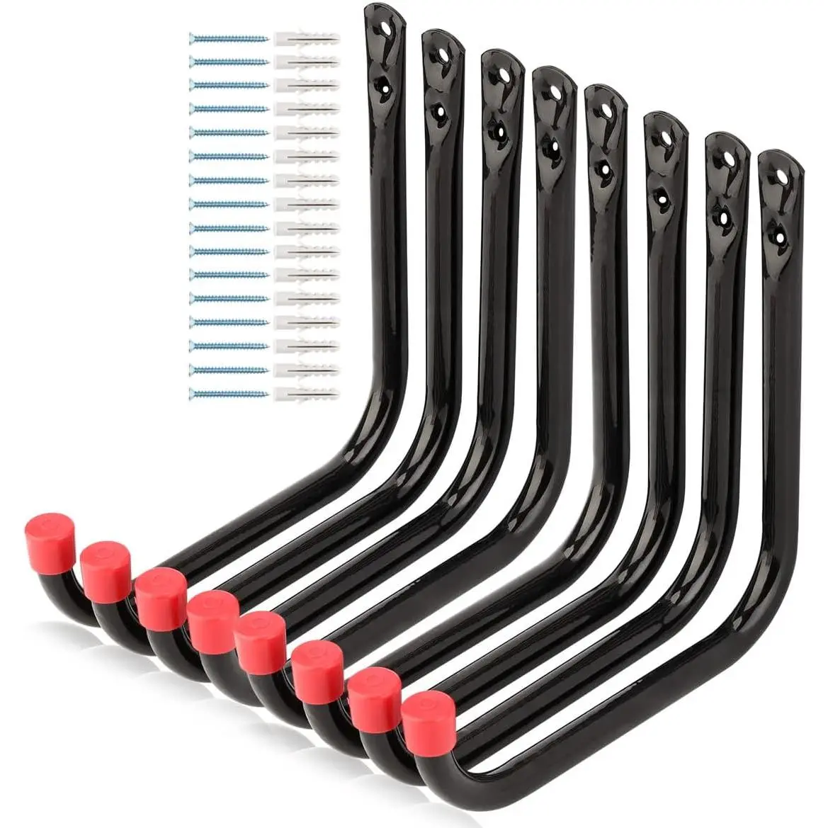 8 Pack Heavy Duty Garage Storage Utility Hooks, 6.7Inch Wall Hangers Ladder Hooks for Garden Tool, , Chair, Hose, Outdoor or Indoor 6.7 x 6.7 x 0.5 inches