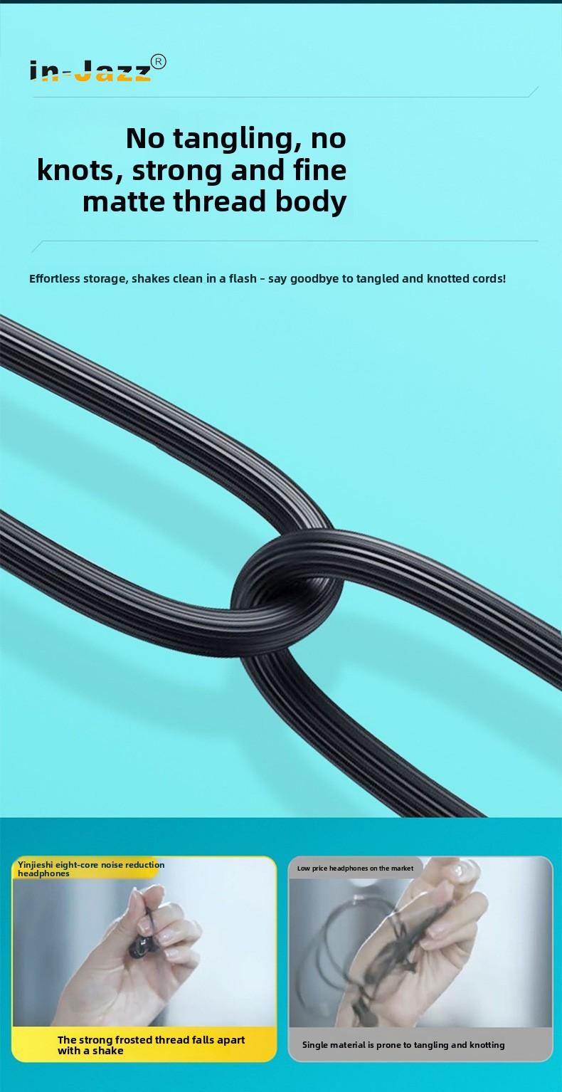 In-ear wired ceramic headphones, angled in-ear sleep headphones, high-quality sound with microphone and in-line controls