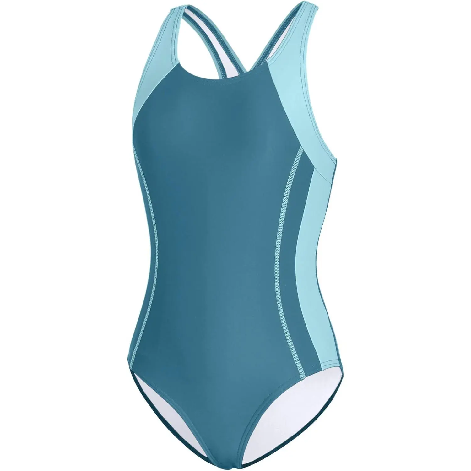 Girls Swimsuit One Piece Swimwear Athletic Competition Bathing Suit 7-16Y(Gift)