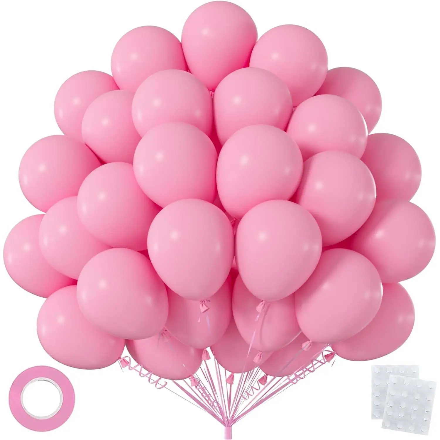 50 count Pastel  Balloons 12 Inch, Light  Latex Balloons for Easter, Mother's Day,  Shower, , Wedding, Anniversary Decorations (with Ribbon & Adhesive Dots)