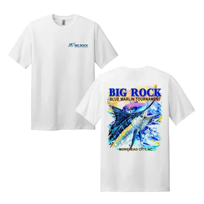 Big Rock Blue Marlin Tournament T-Shirt – Coastal Fishing Tee Featuring Vibrant Marlin Artwork, Men's Tops
