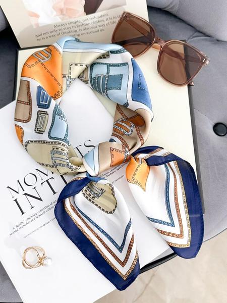 70cm Women's Bag Pattern Printed Scarf, Stylish Neck Decoration, Versatile Hairband and Belt for Spring & Fall Fashion, Fashion Hair Scarves