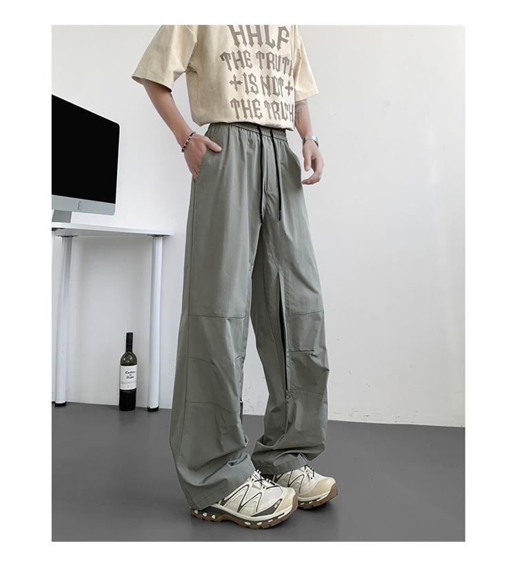 Summer Thin Pants Woven Outdoor Quick- drying Pants Men' s Loose Casual Pants Breathable Mesh Functional Overalls
