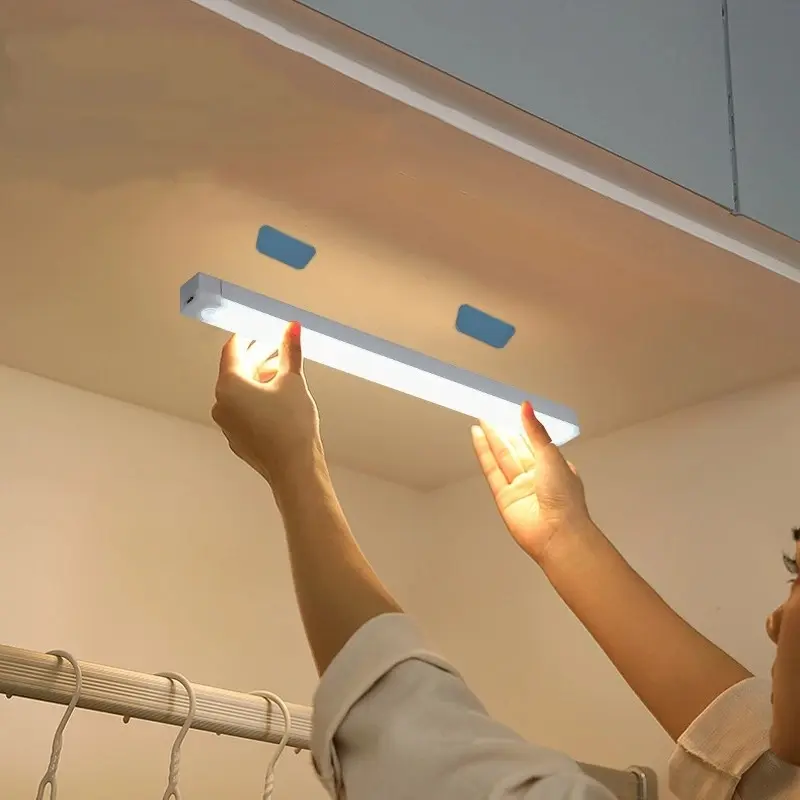 Wireless USB Rechargeable Motion Sensor LED Bar Inductive Light - Magnetic Base, Portable Cordless Cabinet Lamp for Kitchen Home Decorations