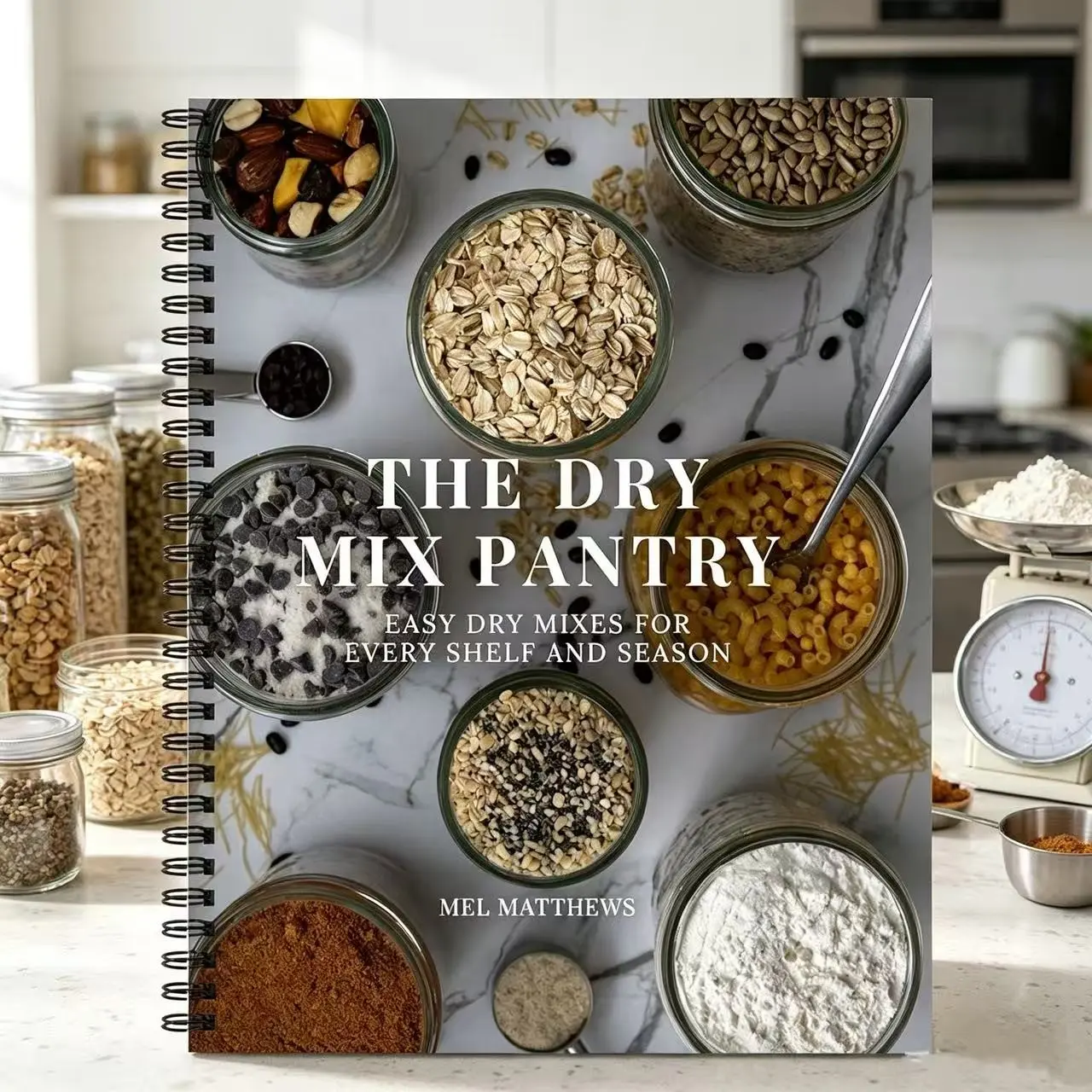 Dry Mix Kitchen Recipe Book, 50+ Pre-Prepared Recipes, Dry Food Storage, Easy-To-Use Notebook for Shelves and Seasons