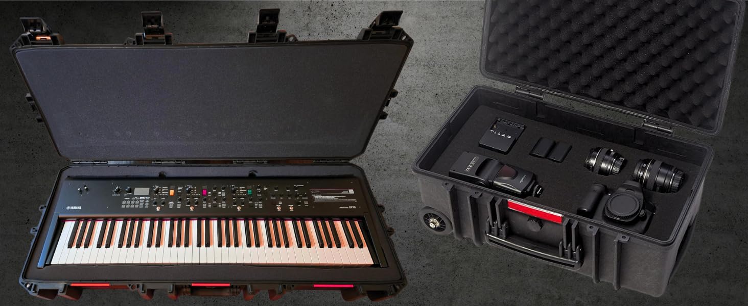 Tool Box Foam 48x16x2 inch 1PC, Foam Inserts for, Polyethylene Sheets for Toolbox Hard Case, Tool Shadow Insert, Kaizen Organizer Sheet, Black with Red