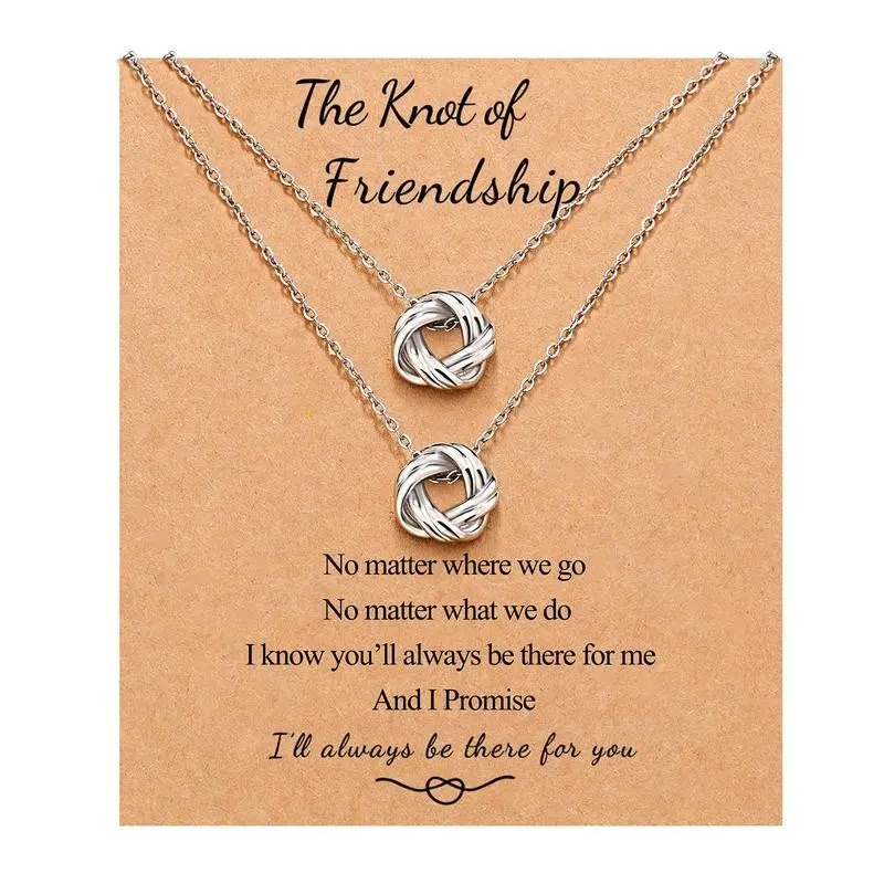 2/3 PCS Best Friend Necklaces Forever Love Knot Infinity Matching Friendship Necklaces Jewelry Long Distance Birthday Christmas Bridesmaid Gifts for Girls Women Sisters