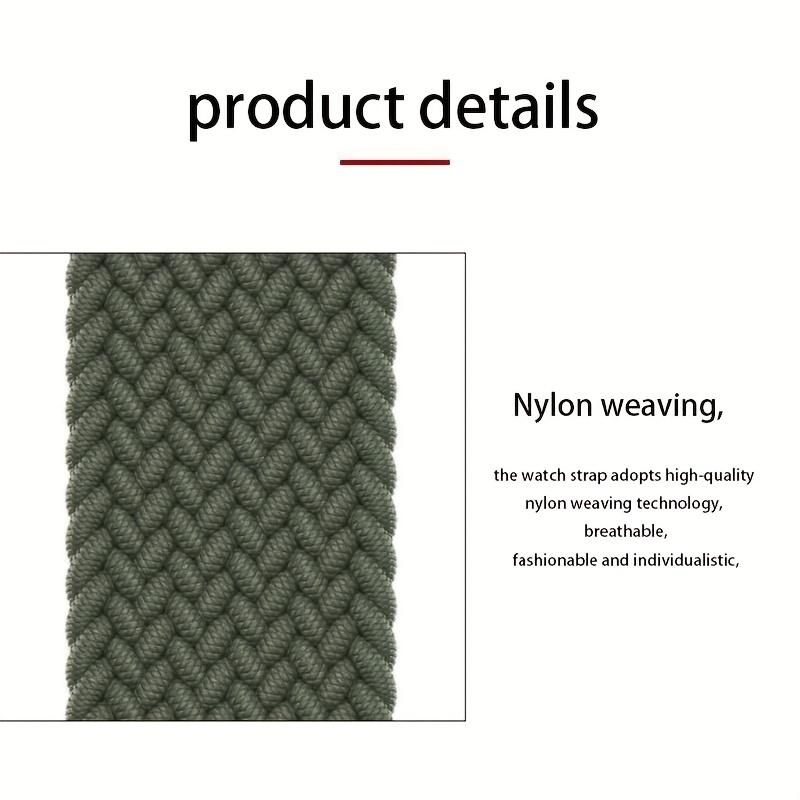 Apple Watch Braided Nylon Strap – Double Ring Elastic Sports Wristband with Metal Snap, Fits 38–49mm, Series 1–10, SE, Ultra / Ultra 2, Unisex