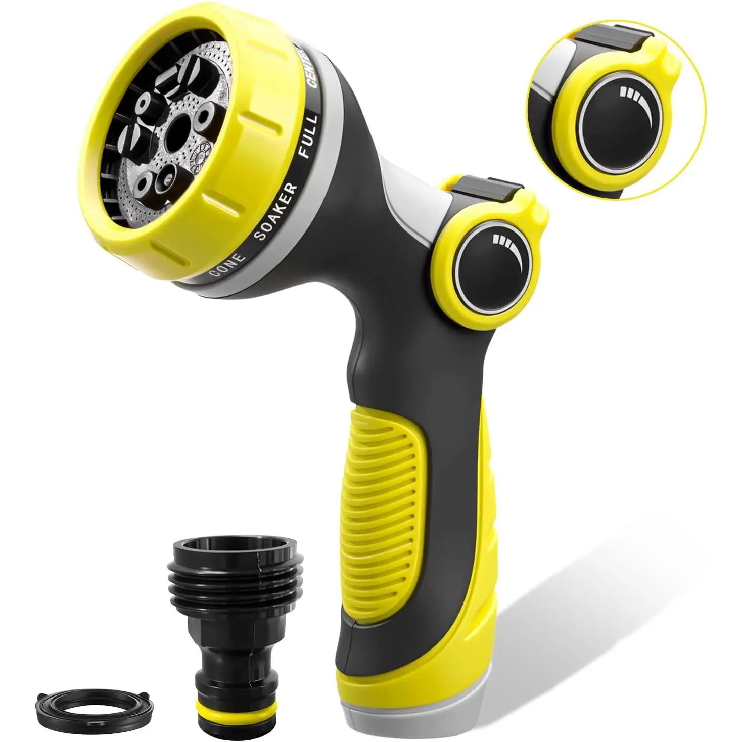 Garden Hose Nozzle,Hose  Nozzle with Adjustable 10 Watering Patterns,Slip Resistant High  Water Hose Nozzle Sprayer for  & Lawns Watering, Washing and  Showering