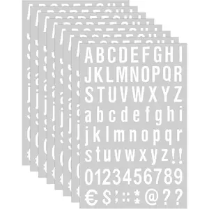 8 Sheets 1 Inch White Self Adhesive Vinyl Letters Numbers Kit, Mailbox Number Stickers for Signs, Window, Door, Cars, Trucks, Home, Business Address Use