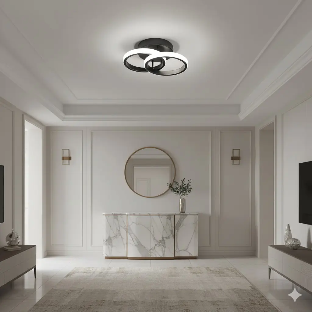 Modern LED Ceiling Light 12w, Round/square Three-Tone Dimmable 3000-6000k, Suitable for Bedroom Balcony Hallway Corridor