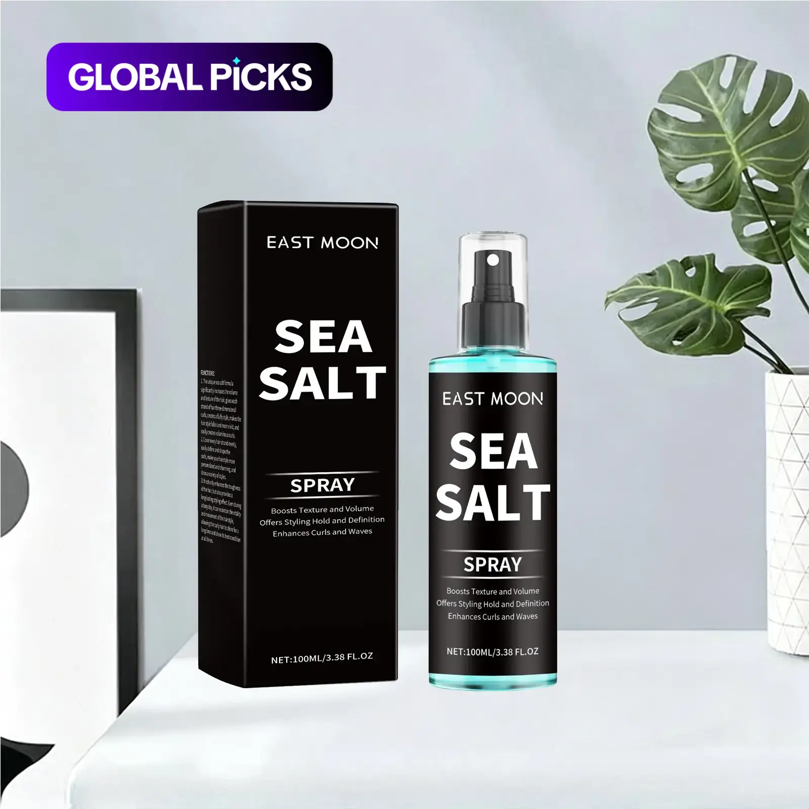 Sea Salt Spray, Long-Lasting Hold Texture Hair Styling Spray for Men, Perfect Curls, Defined Curls, Curl-Defining and Texturizing Effect, Professional Hair Care Styling Product, Curly Hair Products #GLOBAL PICKS