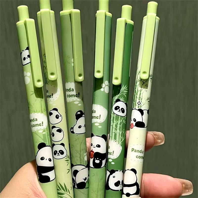 Cute Panda Pattern  Pen, 6 Counts Durable Lovely Smooth  Pen with Clip, Writing Pens, Office Stationery & Supplies for Home School Dormitory