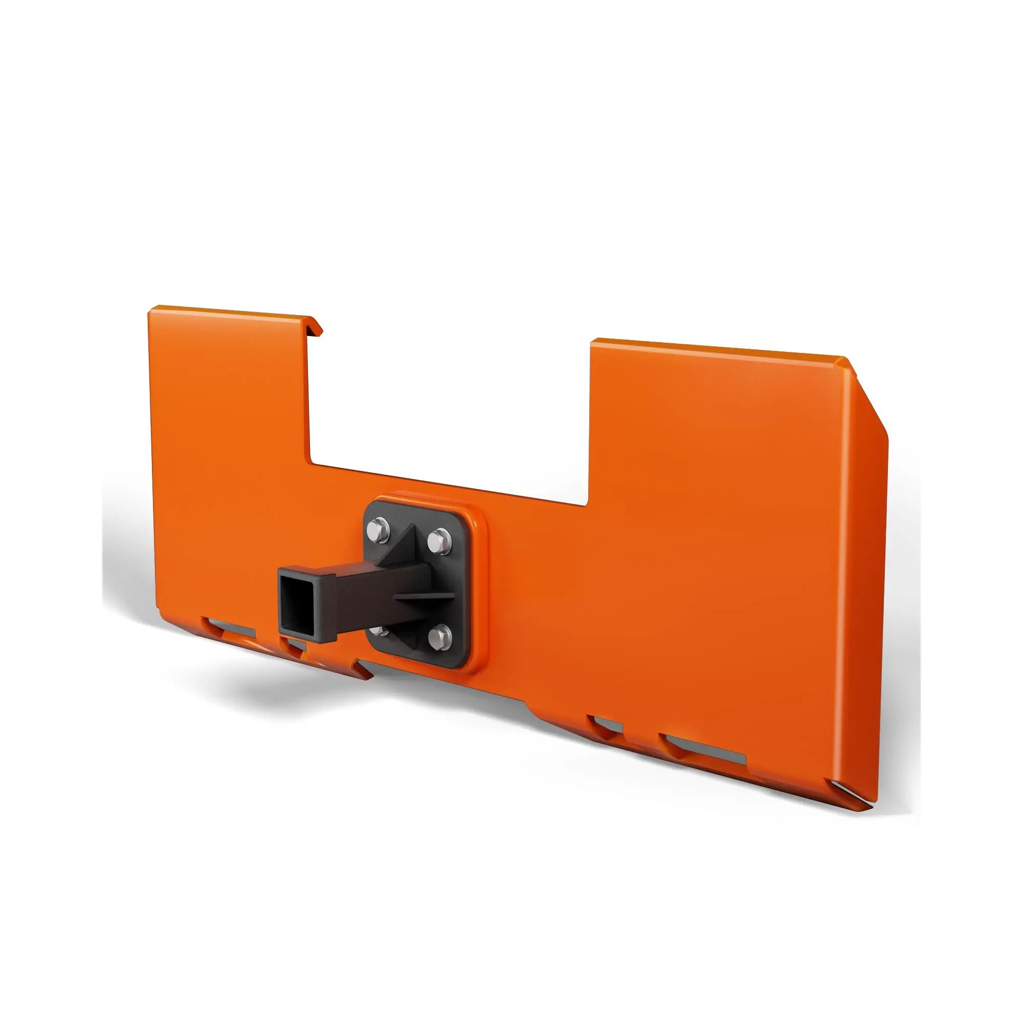 GARVEE Heavy Duty 3/8" Thick Skid Steer Attachment Plate with Grade 50 Steel, Global Quick Attach Adapter for Tractor Loader, 2" Removable Trailer Hitch Receiver, Orange Powder-Coated