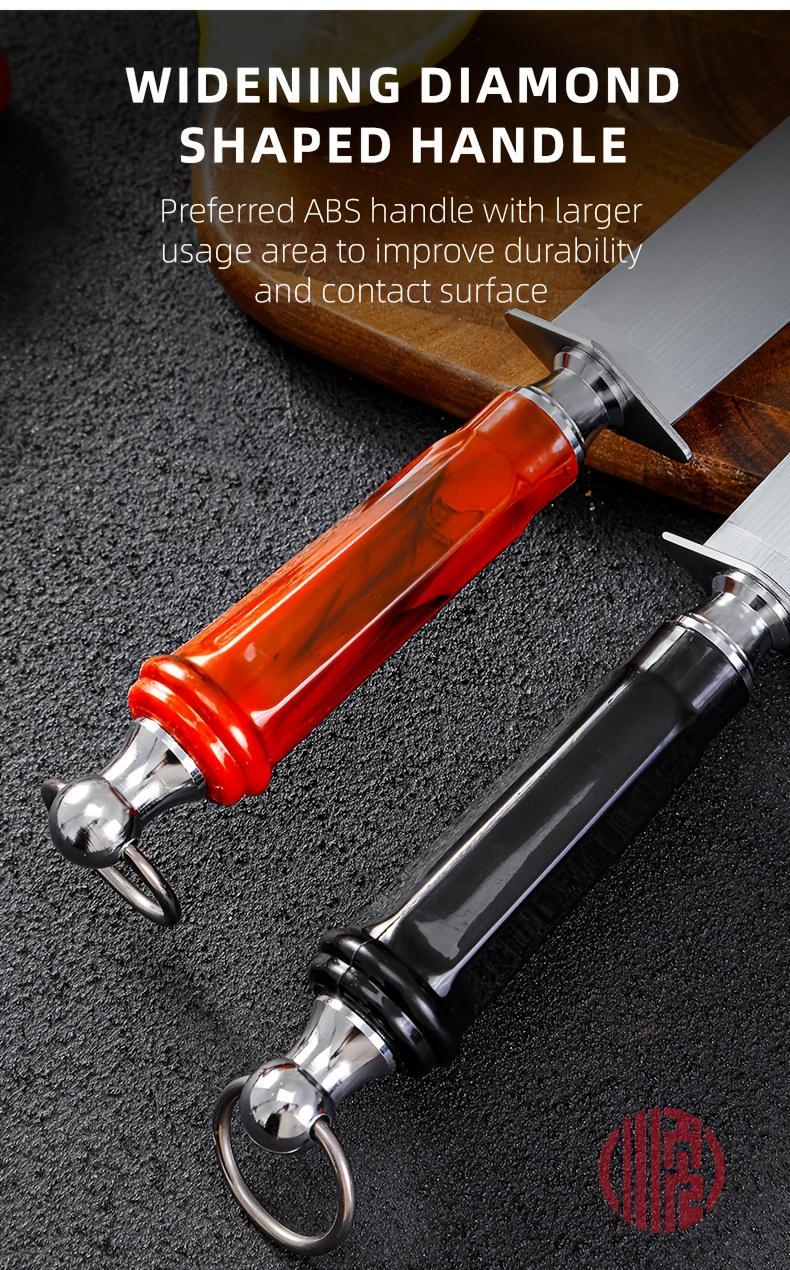 2025 New Design Oversize Flat Sharpener Steel Heavy-Duty Honing Rod, 12-Inch (35mm Wide), No Electricity Needed-Durable Metal Construction- for Home, Restaurant, Commercial Kitchens, Sharpening Tool, Ergonomic ABS Handle, Sturdy Construction