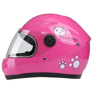 Cute Cartoon Kids Motorcycle Helmet Detachable Full Face Helmet Suitable for All Seasons Children Sports Safety for Cycling