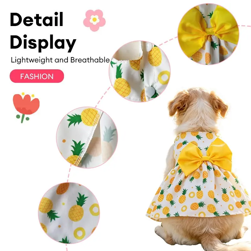 Pet Party Essential! Soft Skin-Friendly Cute Pet Dress, Puppy Clothes, Husky Clothes, Non-Static, Suitable for Teddy, Bulldog, Persian Cats, Multiple Colors and Sizes Available