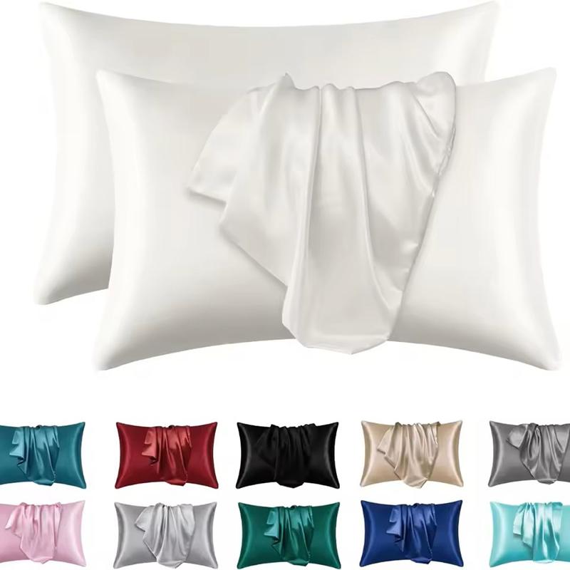 2pcs Boost Beauty Sleep Silky Satin Pillowcases – Cooling, Hair & Skin-Friendly, Easy-Care