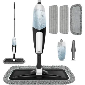 18ACTIVEKITSpray Mop for Floor Cleaning: Microfiber Wet Dry Mop for Hardwood Laminate Tile Wood Vinyl, 360° Swivel Head Lightweight Flat Floor Mops with 3 Washable Reusable Pads & Refillable Bottle