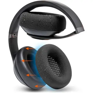 Patented Protective Silicone Earpad Covers for Beats Studio Pro Sweatproof & Easily Washable Black