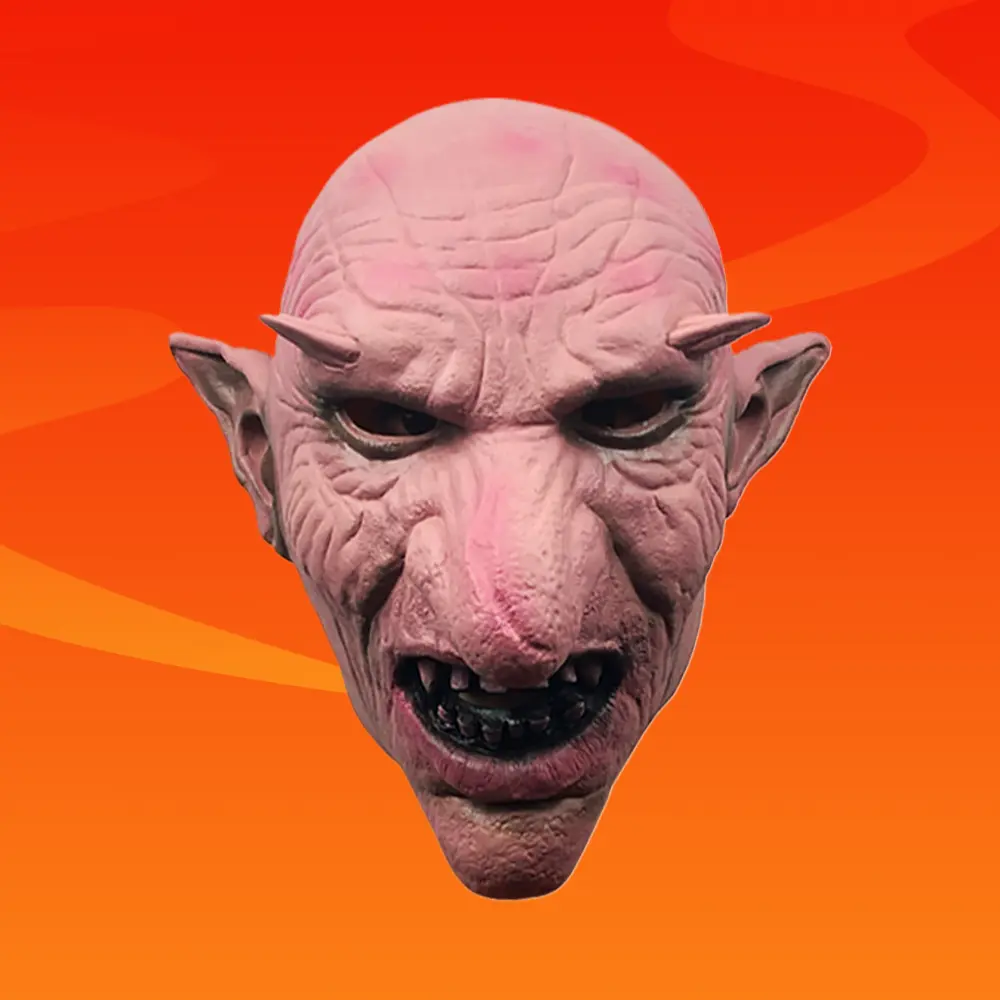 Killer Goblin Scary Face Latex Mask, Comfortable Face Covering Accessory for Halloween Cosplay & Live Streaming Party Prop, Accessories