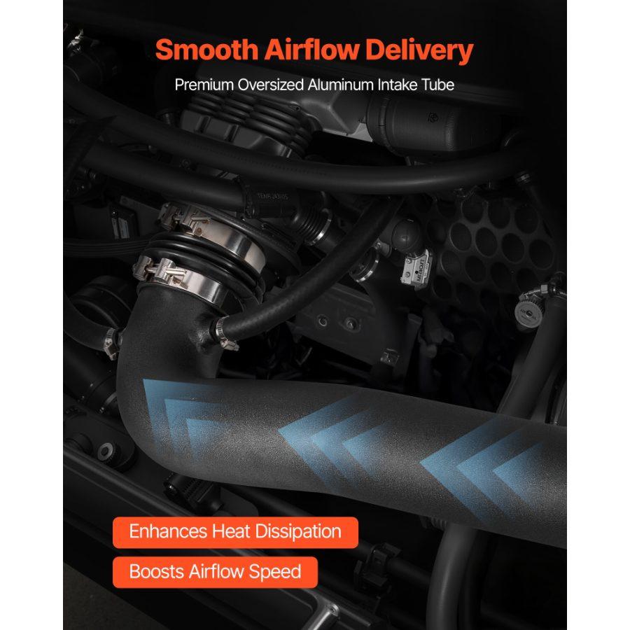 VEVOR Cold Air Intake, 3.5 Inch Cold Air Intake System+ Heat Shield Compatible with 2014-2018 Chevy Silverado/GMC Sierra, 2015-2020 Cadillac Escalade 6.2L, High Flow Filter Kit Improved Horsepower