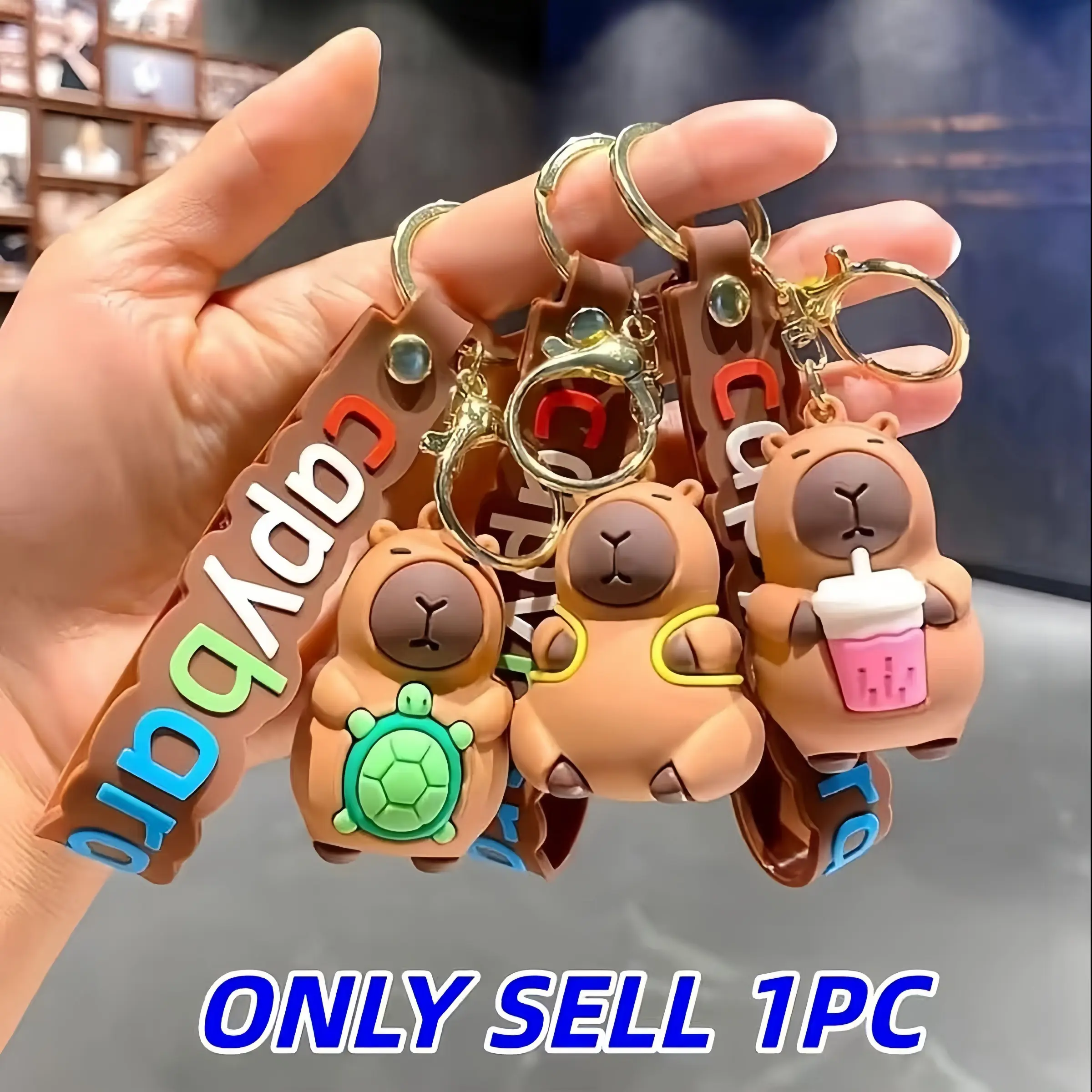 Creative Capybara Keychain Bag Pendant Set, Cute Couple Phone Charm, Car Keyring Accessories, Perfect Gift for Friends & Family