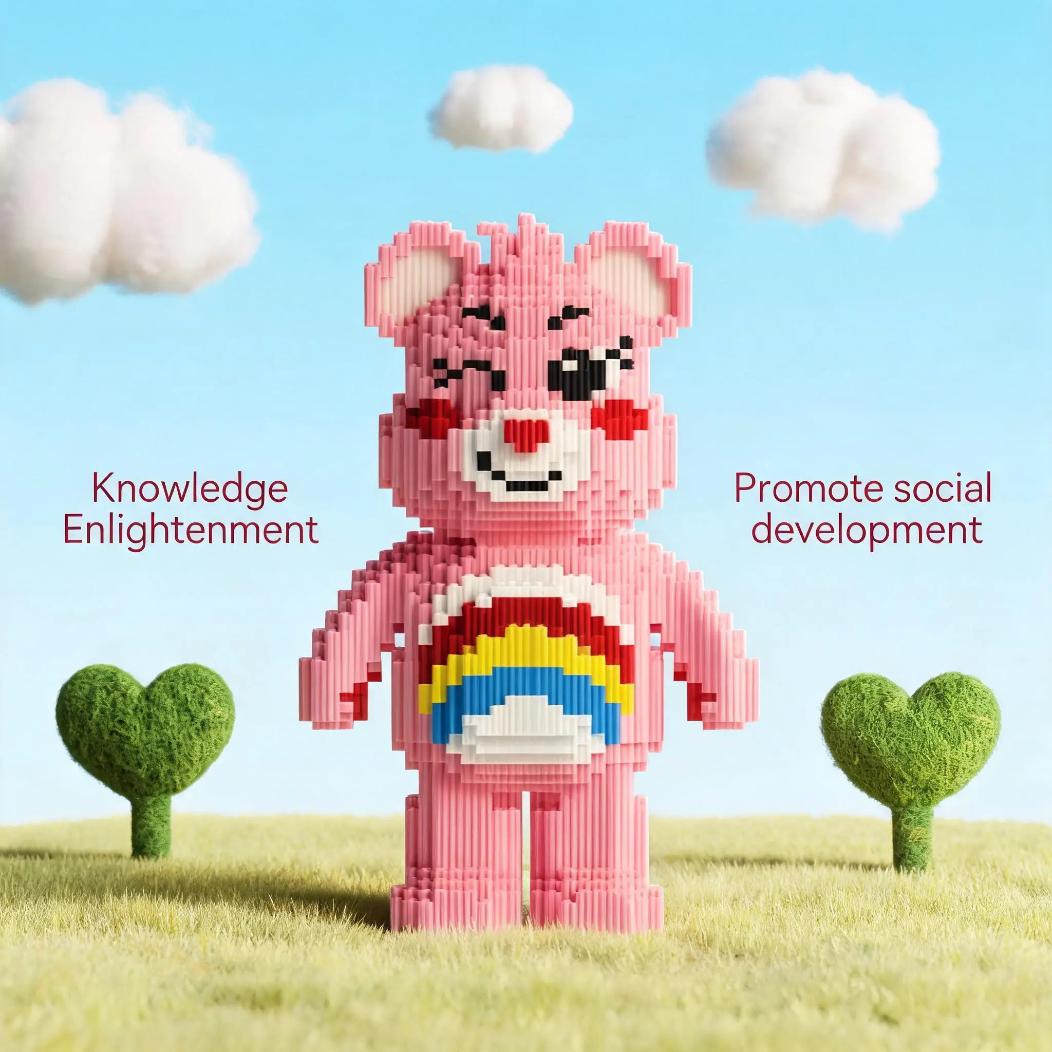 Rainbow Bear 3D Animal Desktop Decoration Ornament, Creative Room Decor, Birthday Halloween Valentine Christmas Gift, Home Party Craft Statue, Cute Collectible Figurines, Decorative Ornaments