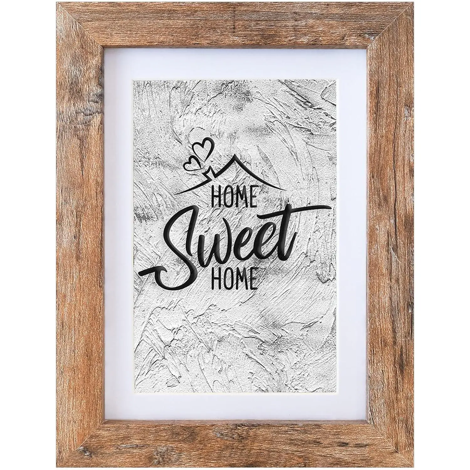 5x7 Picture Frame - Can Display Photo 4x6 with Mat,  Frame with Shatterproof Plexiglass, Wall & Tabletop Display, Rustic Brown