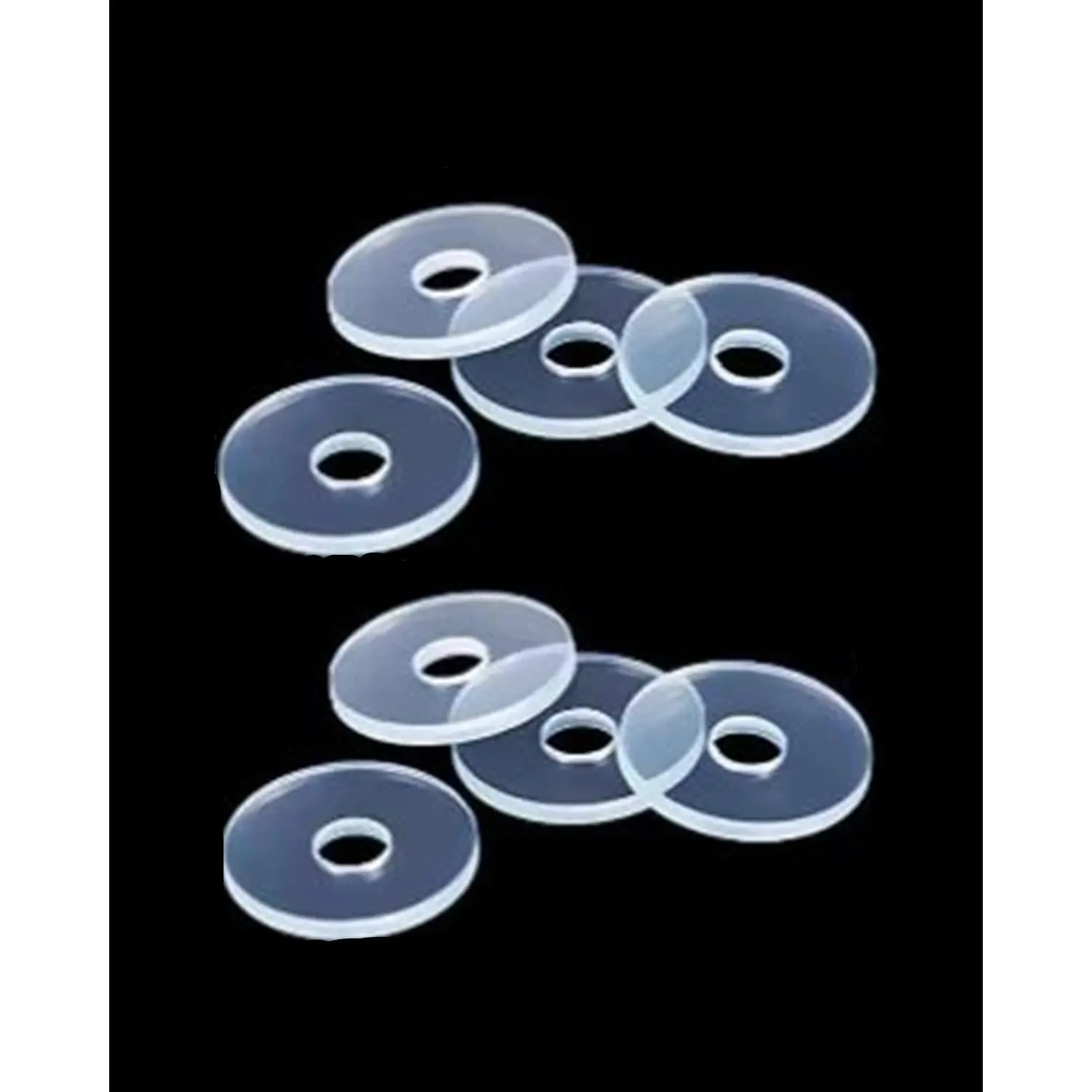 [20 Pieces] 3/4 Inch Clear Vinyl  Washer Flat Washer Gasket 1/16 Inch (2 mm) Thickness Washer Spacer for Glass Shower Door Handles/Towel Bars, 3/4 Inch Standoff Cap Assemblies