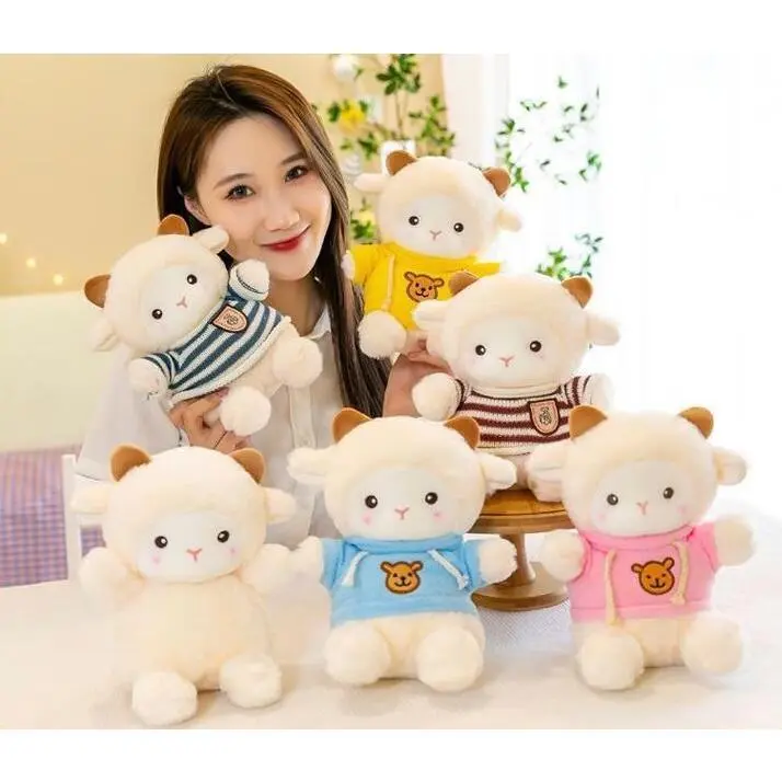 20cm PP Cotton Cartoon Plush Sheep Soft Toys Stuffed Animal Sheep Dolls Valentine's Day Christmas Gifts Toy for Children Girl