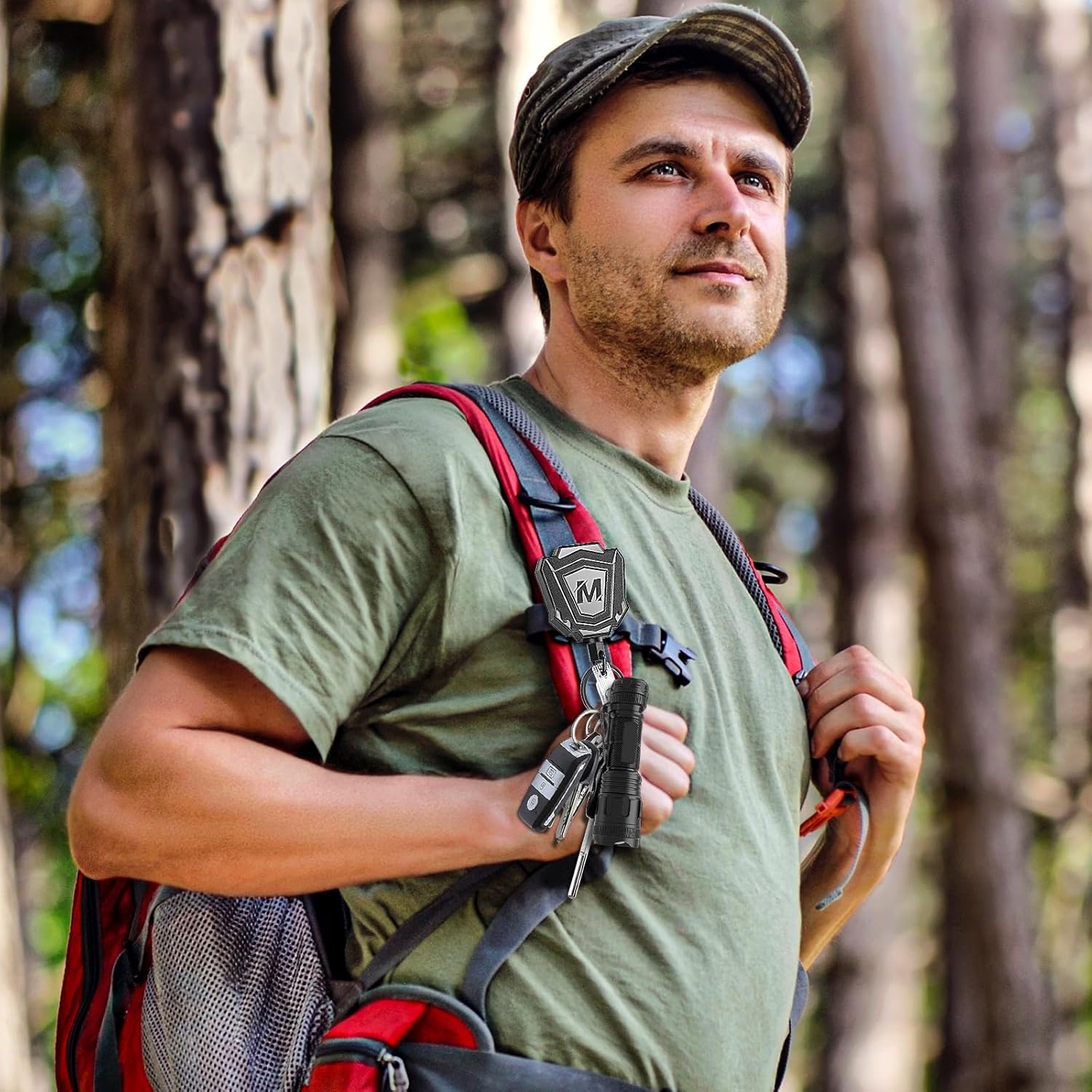 Heavy Duty Retractable Keychain with Belt Clip Retractable ID Badge Holder Reel with 31.5" Steel Cord, 9.0 oz