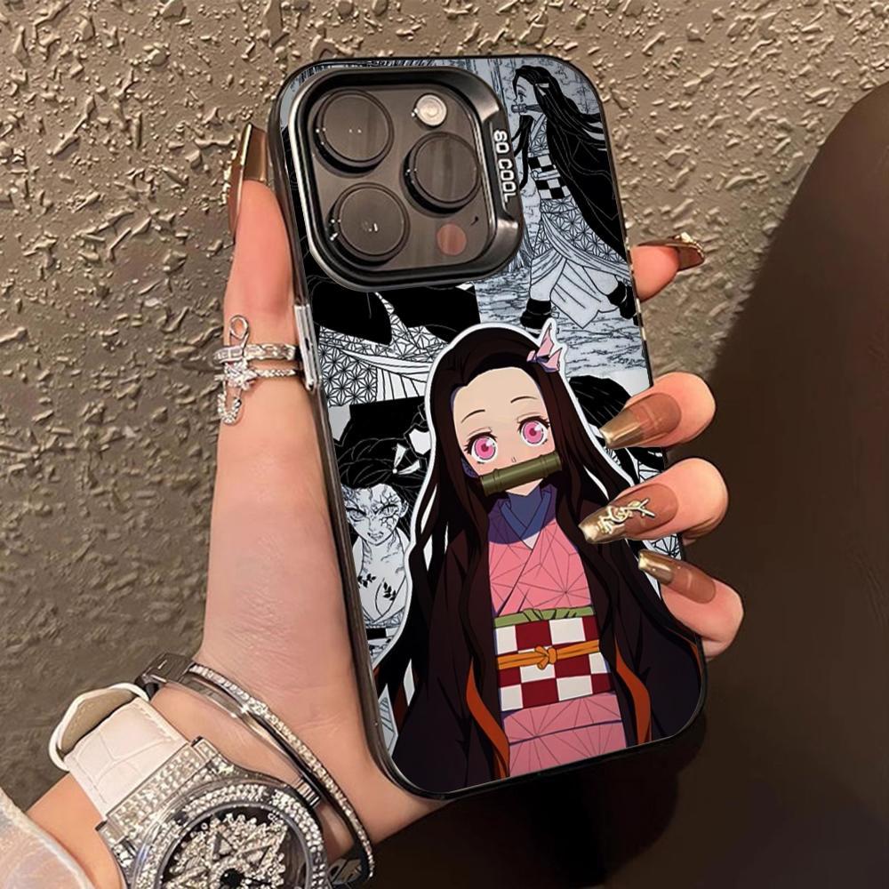 Blade Extinction Anime Nezuko Phone Case for iPhone 17 16 15 14 13 12 11 X XR XS 8 7 Air Pro Max Plus Translucent Colorful Cover