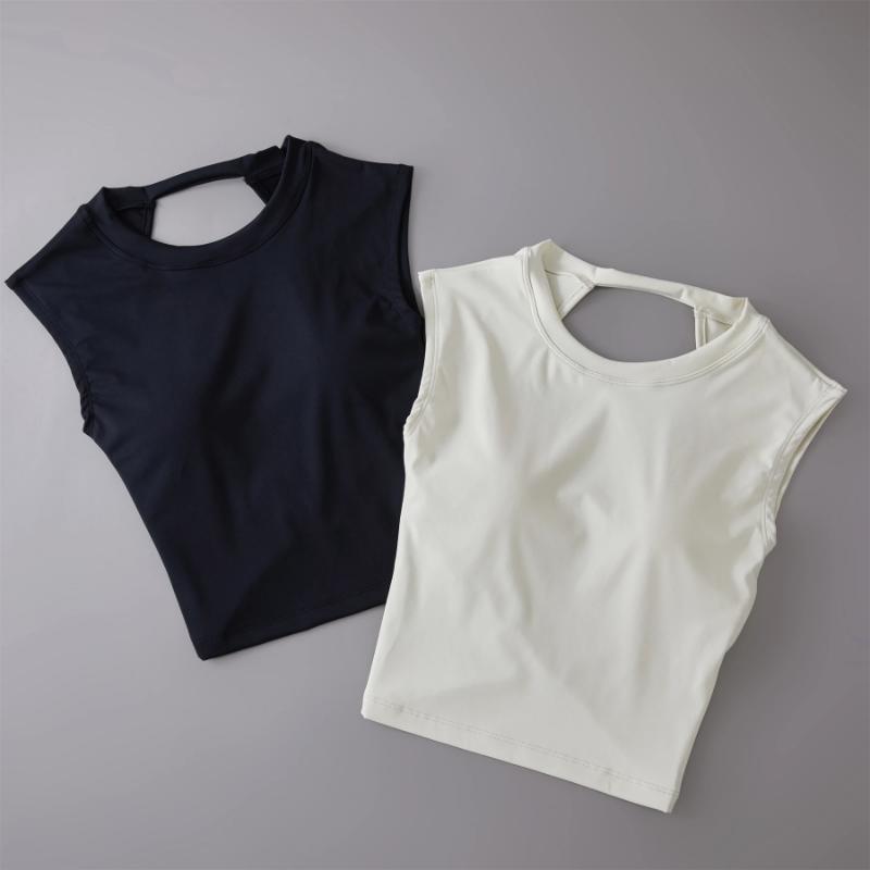fitness clothes Yoga Short Sleeved Women's Fixed Chest Pad Sexy Backless Short Sports TShirt Sexy Yoga Tops Waist Slimming Fitness Vest Workout Activewear Volleyball Uniform