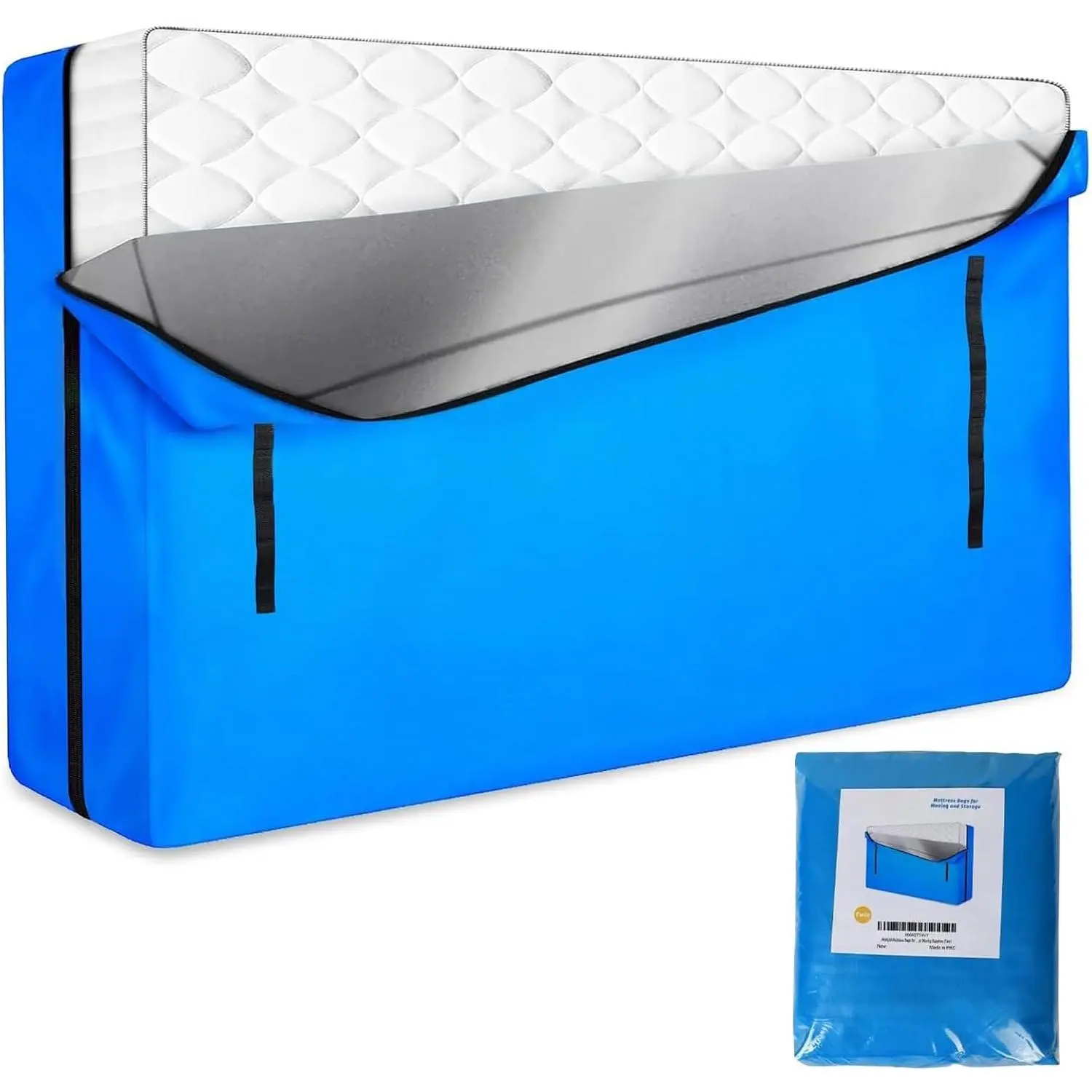 Mattress Bags for Moving and Storage, Zippered Mattress Storage Bag with 8  Carrying Handles, Cover Moving Supplies  Mattress Protector ()
