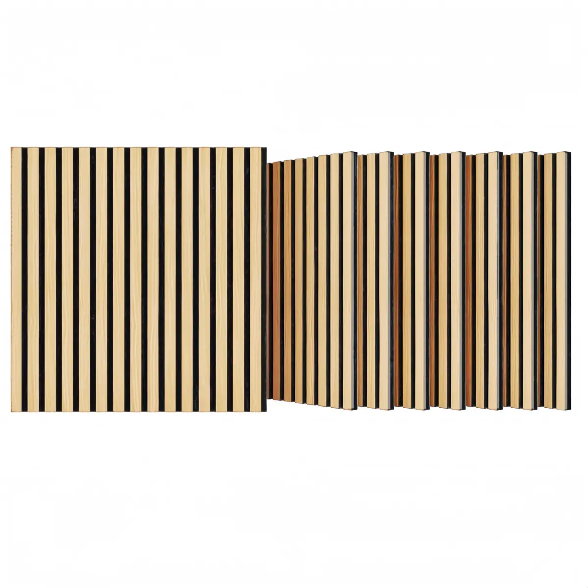 8 PCS Eco-Friendly Oak Acoustic Soundproof Panels, 3D Textured Wood Slat Design, 23.62x23.62x0.43 inches Sound-Absorbing Panels for Conference Rooms, Gyms, Bedroom Walls (Home Improvement Building Supplies)