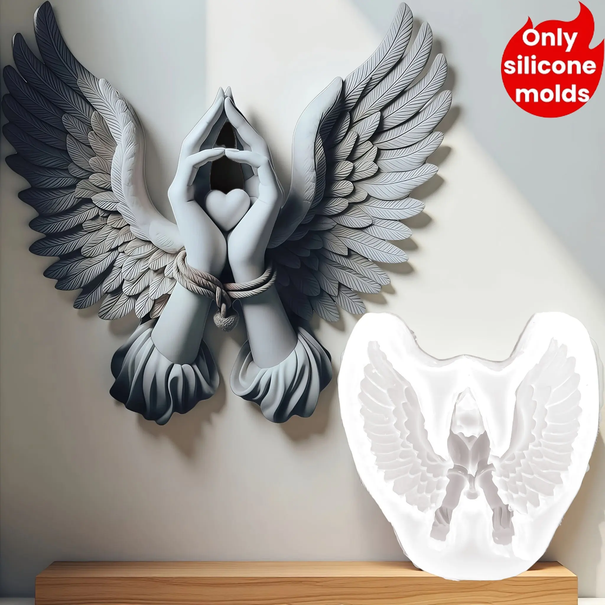 Wing Shape Silicone Mold for Christmas Decor, Clay, Soap, Candle Making, DIY Craft Tool, Essential for Birthday and Holiday Decorations