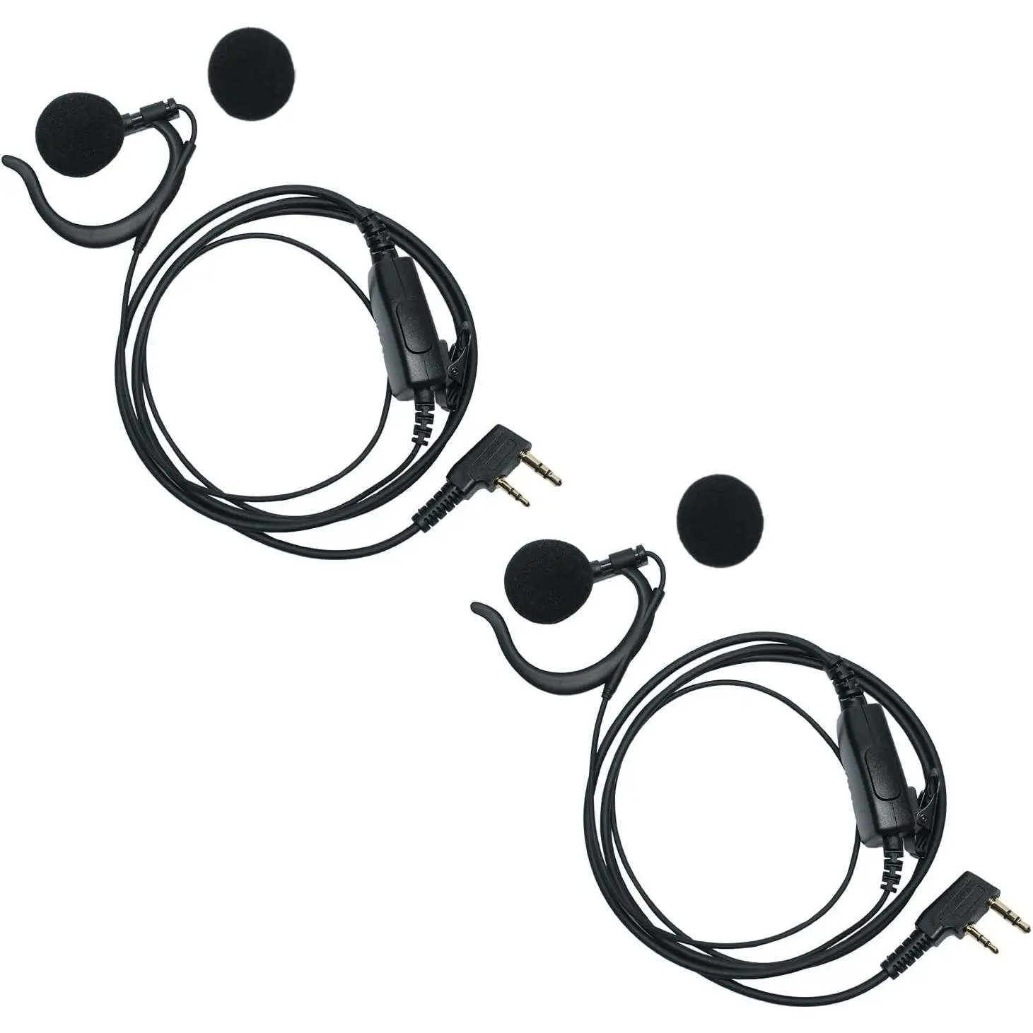 Earpiece Headset with PTT MIC Compatible with  Kenwood Walkie Talkie (2 Pack) | Gshape,UV-5R BF-888S BF-F8HP TK-2202 TK-2402 TK-3402 2 Way Radio Accessories