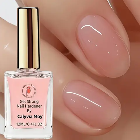 Nail Care Strengtheners - 2Pcs 12ml Pink Hardening Agent Bottle, No-Gel Manicure Nail Treatment with Natural Transparent Brightening Gloss for At-Home Use