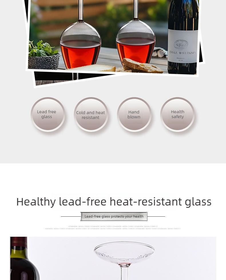 Upside Down Wine Glass, Creative Borosilicate Stemware, Unique Spill-Resistant Design, Durable Party Glassware for Wine, Cocktails, Gatherings