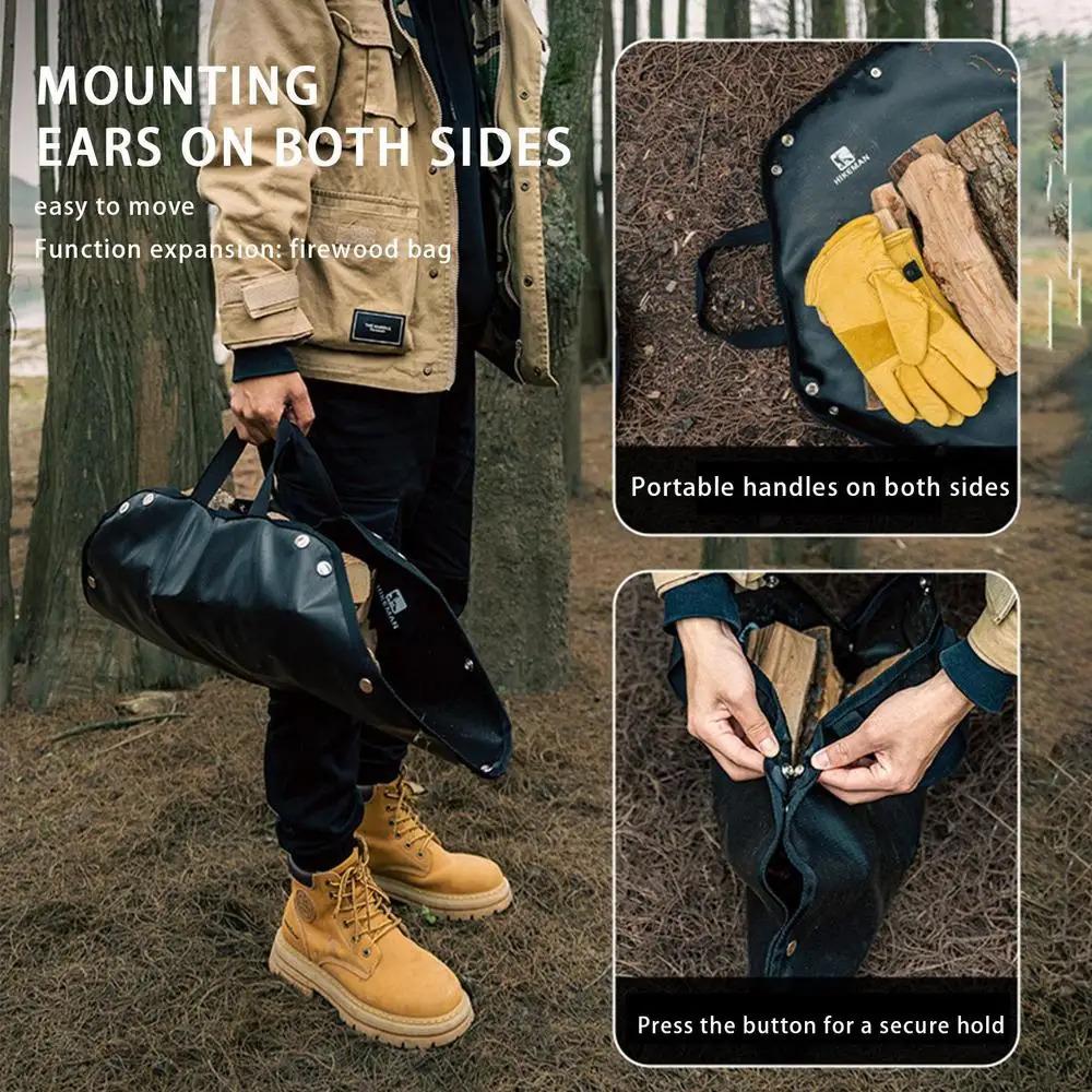 Fire Pit Fireproof Mat Hexagonal Foldable Firewood Bag Ember Mat Heat Resistant Fireproof Pad With Hanger Ear For Camping BBQ