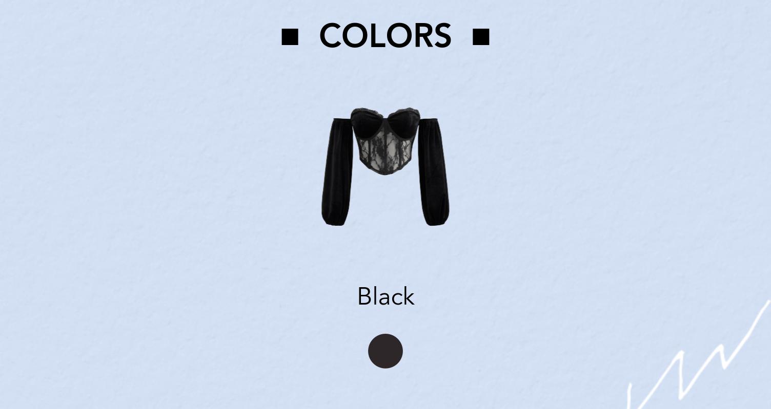 Cider [size 2-10] Velvet Off-shoulder Lace Tie Back Corset Crop Top