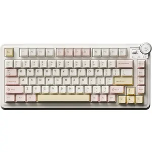 Aula AU75  Mechanical Keyboard, Hot Swap Gasket Gaming Keyboard with Knob, BT/2.4G/Wired Custom Keyboard, 4000mAh , 75% Five-Layer Padding PBT Keycaps, RGB Side-Strip for Win//PC