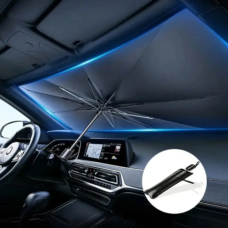 Portable Car Sunshade, Foldable Windshield Sunshade, Car Exterior Accessories, Daily Car Windshield Cooling Umbrella, Car Window Shades, Car Sunshades For Windshield